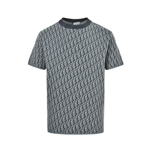 Dior 26ss old flower jacquard knitted short sleeves