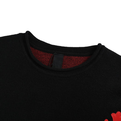 Chrome Hearts/Chrome Heart Red Patent Leather Cross Cashmere Sweater
