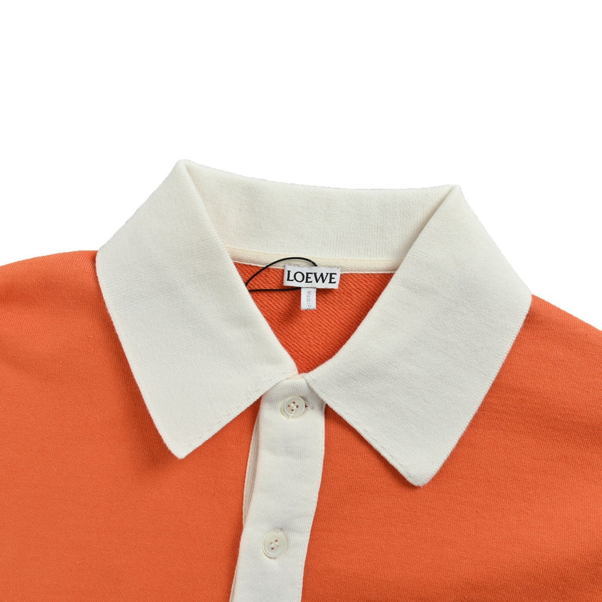 Loewe/Luoyiwei 25Fw embroidered logo contrast striped lapel Polo sweatshirt