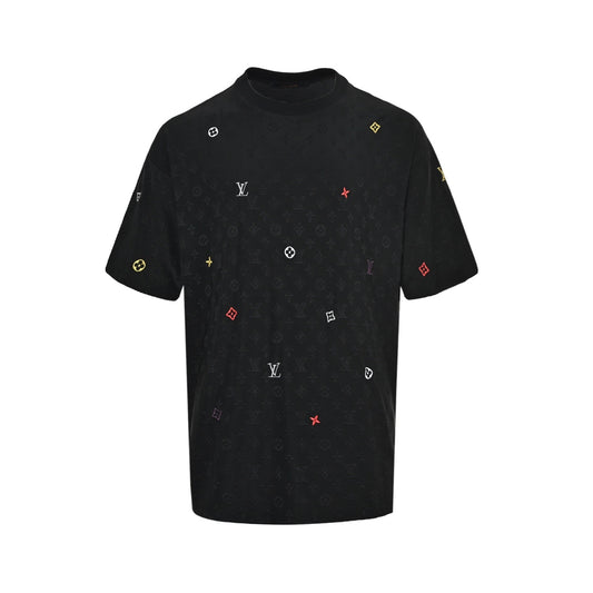 Louis Vuitton 26ss all-over printed presbyopia clover embroidered short sleeves