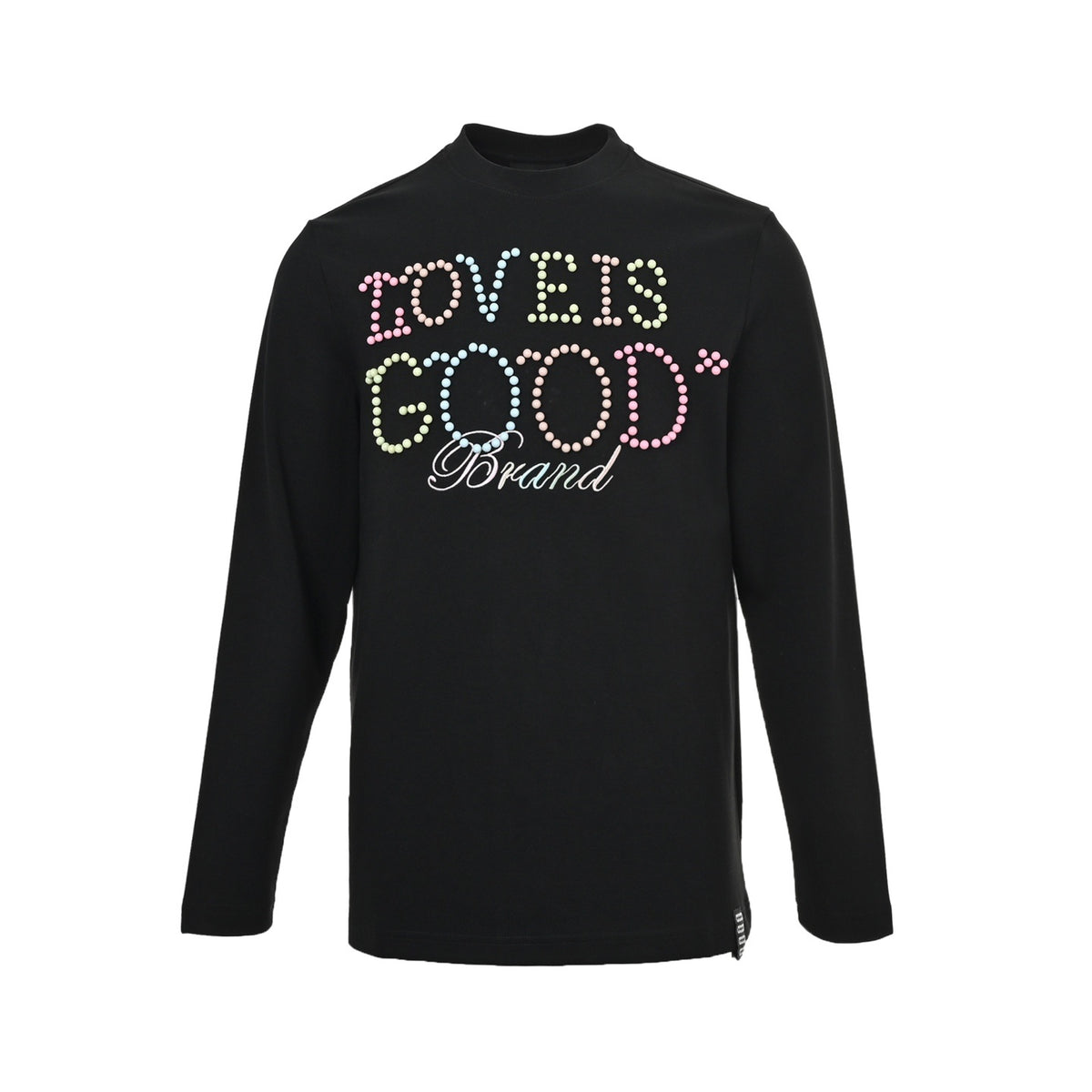 Good Brand 25Fw Macaron Color Pearl Porcelain Letters Long Sleeve T-Shirt