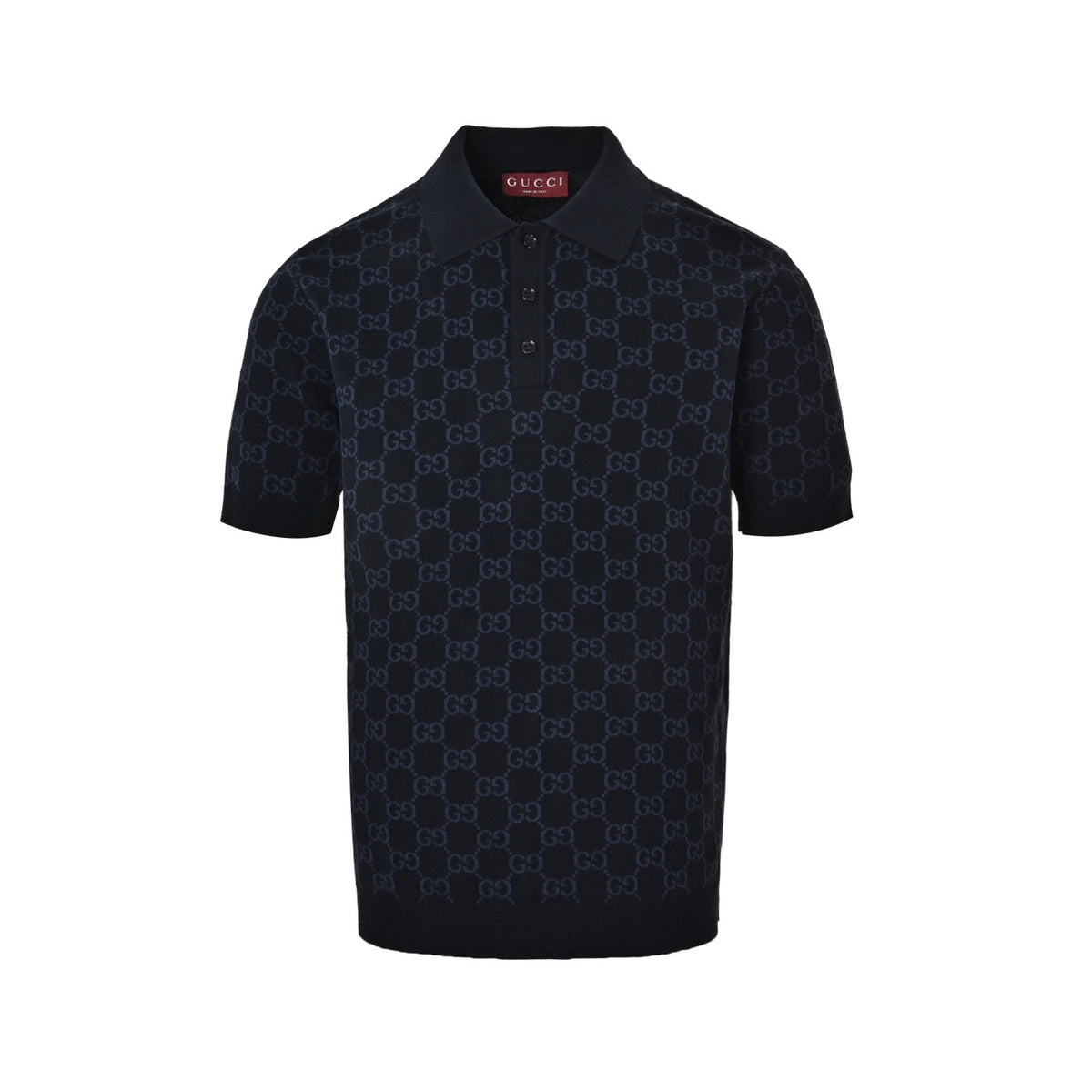 Gucci 26ss allover old flower jacquard knitted Polo short sleeves