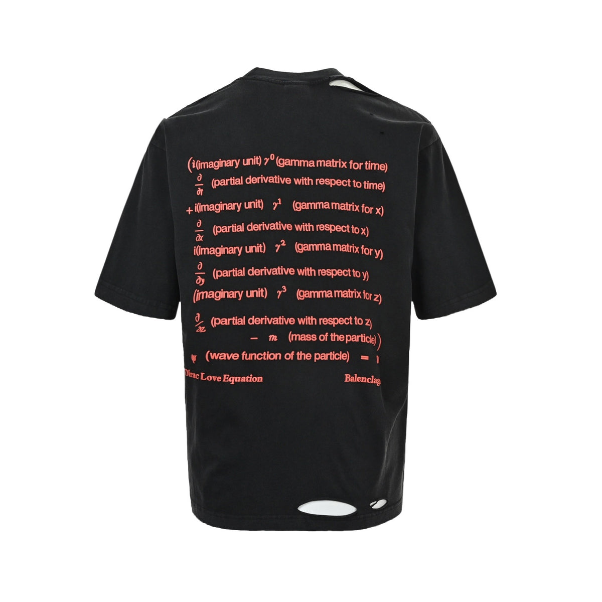 Balenciaga foam printed washed hole short sleeves