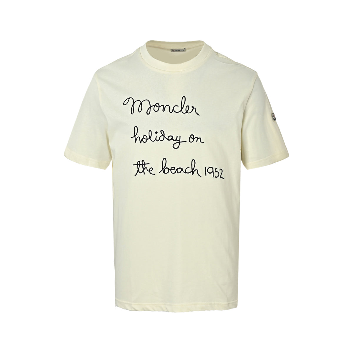 Moncler/Mask 1952 handwriting style embroidered short sleeves