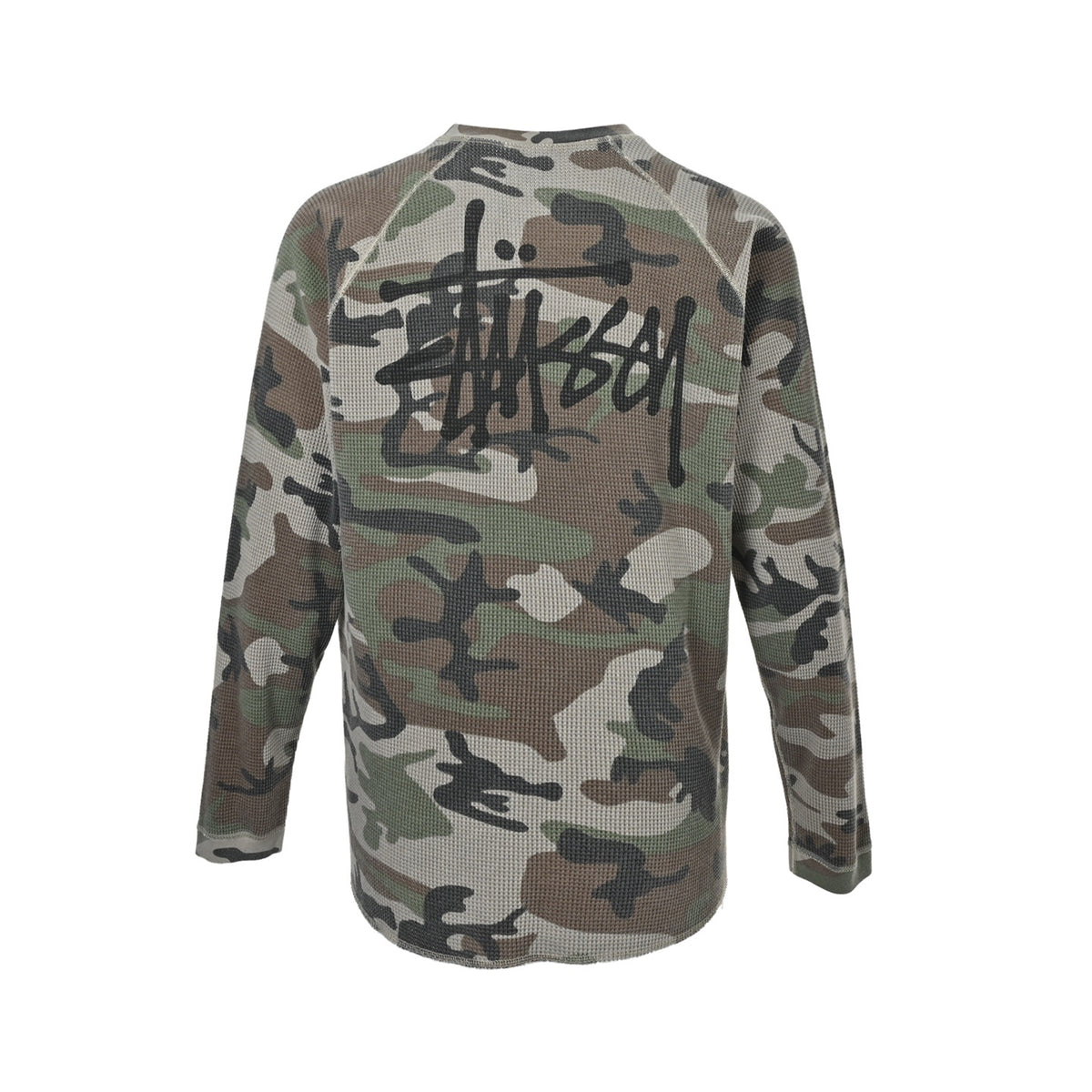 Stussy waffle enzyme washed long-sleeved T-shirt