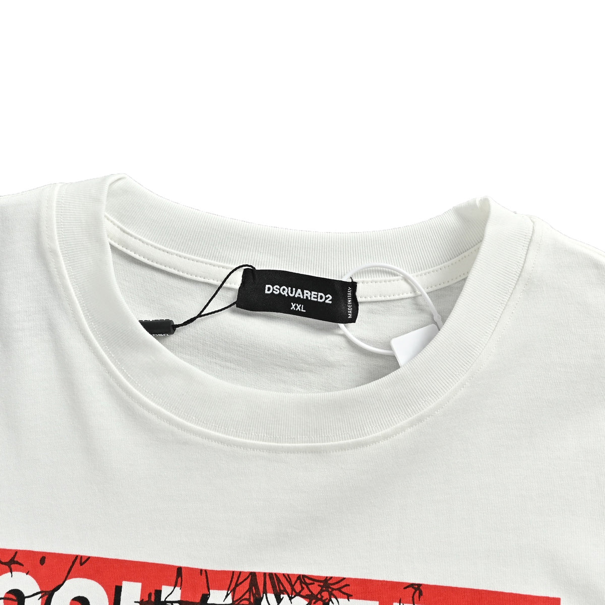 Dsquared2 classic red lips and big teeth print short sleeves