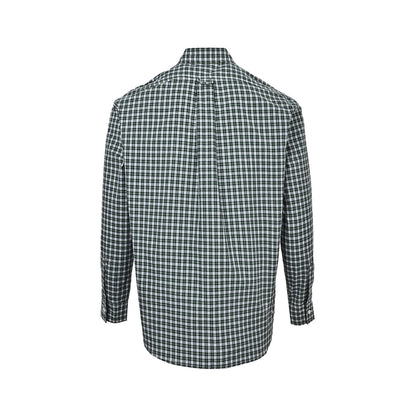 Celine Arc de Triomphe small label green plaid long-sleeved shirt