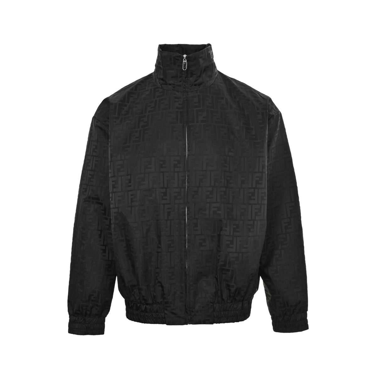 Fendi dark pattern all-over printed stand collar nylon jacket