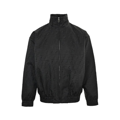Fendi dark pattern all-over printed stand collar nylon jacket