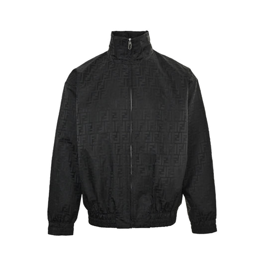 Fendi dark pattern all-over printed stand collar nylon jacket