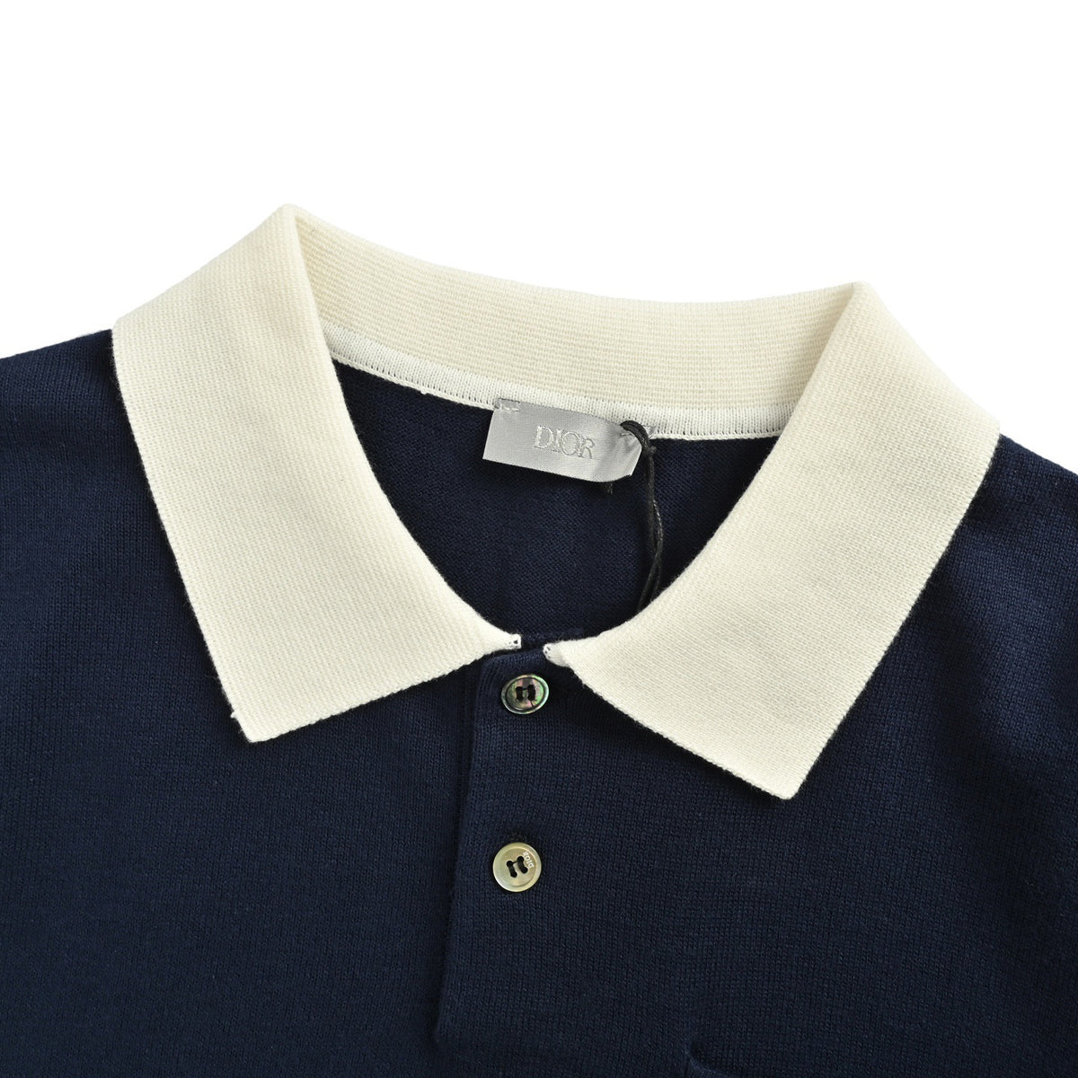 Dior 25ss lily of the valley embroidered knitted Polo short sleeves