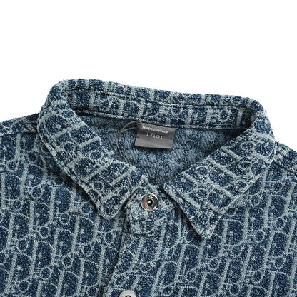 Dior all-over printed denim short-sleeved shirt