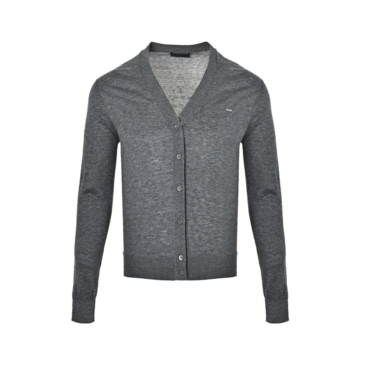 Prada small label wool embroidered thin cardigan