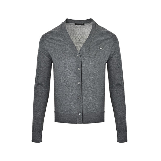 Prada small label wool embroidered thin cardigan