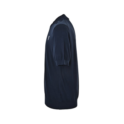 Prada seagull collar embroidered knitted Polo short sleeves