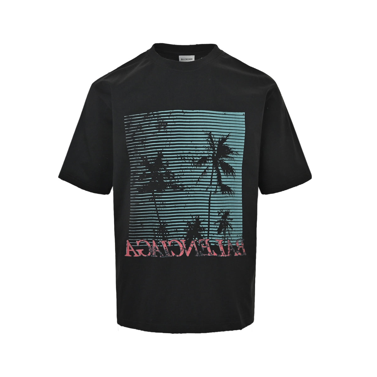 Balenciaga/Balanciaga 26ss beach art coconut tree print short sleeves