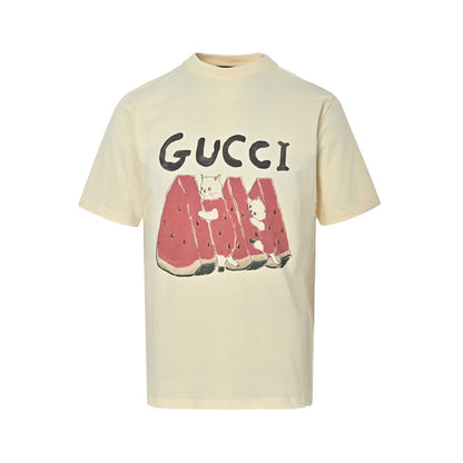Gucci cat watermelon print short sleeves