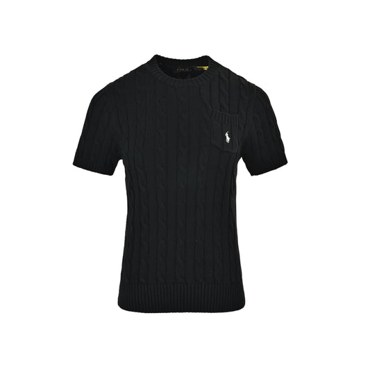 RalphLauren/Ralph Lauren pocket pony embroidered cable knit short sleeves