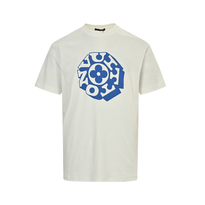 Louis Vuitton 25ss letter floral print short sleeves