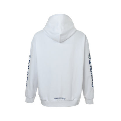 Chrome Hearts/Chrome Heart blue printed zipper hooded sweatshirt jacket