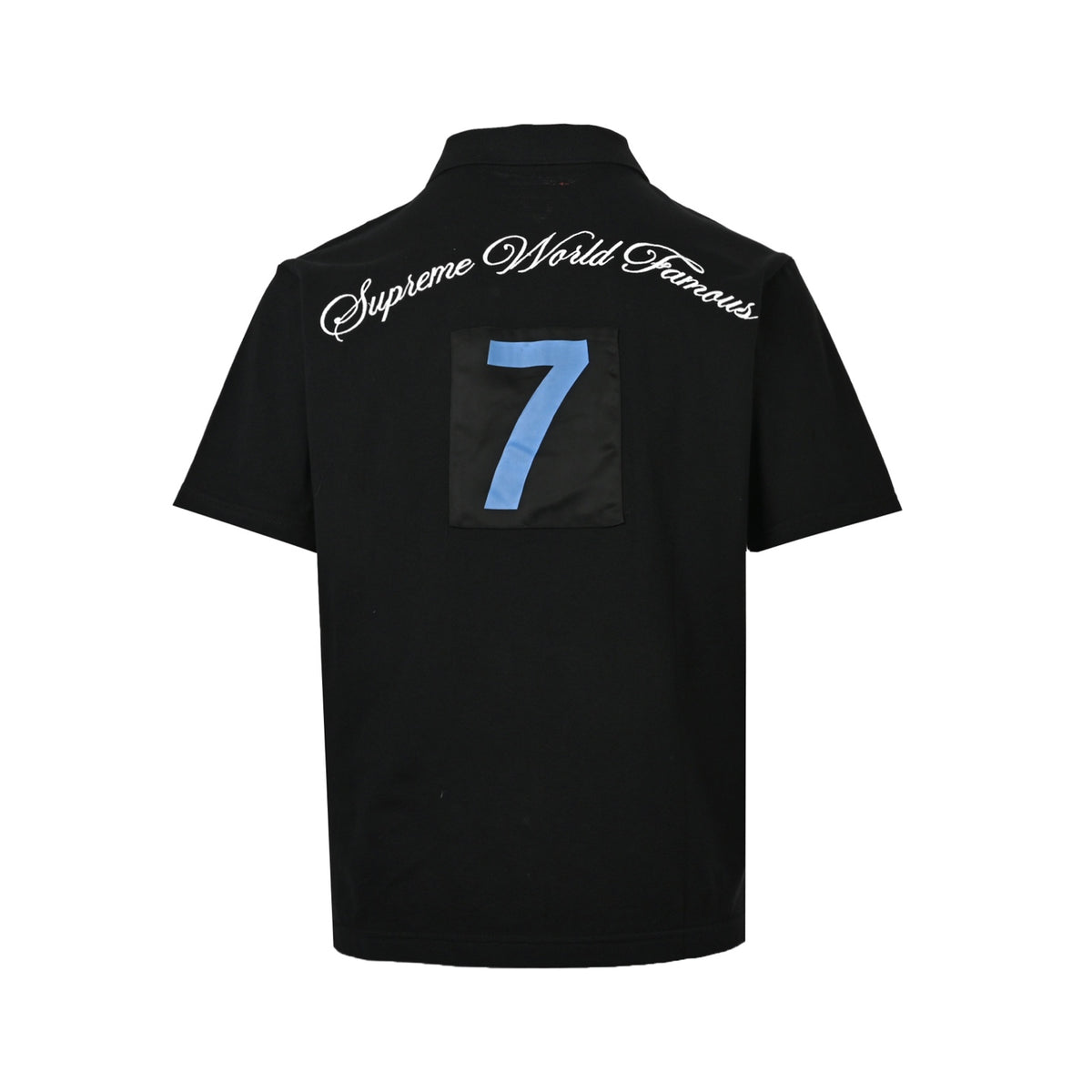 Supreme 25ss No. 7 Embroidered Cursive Pattern Polo Short Sleeve