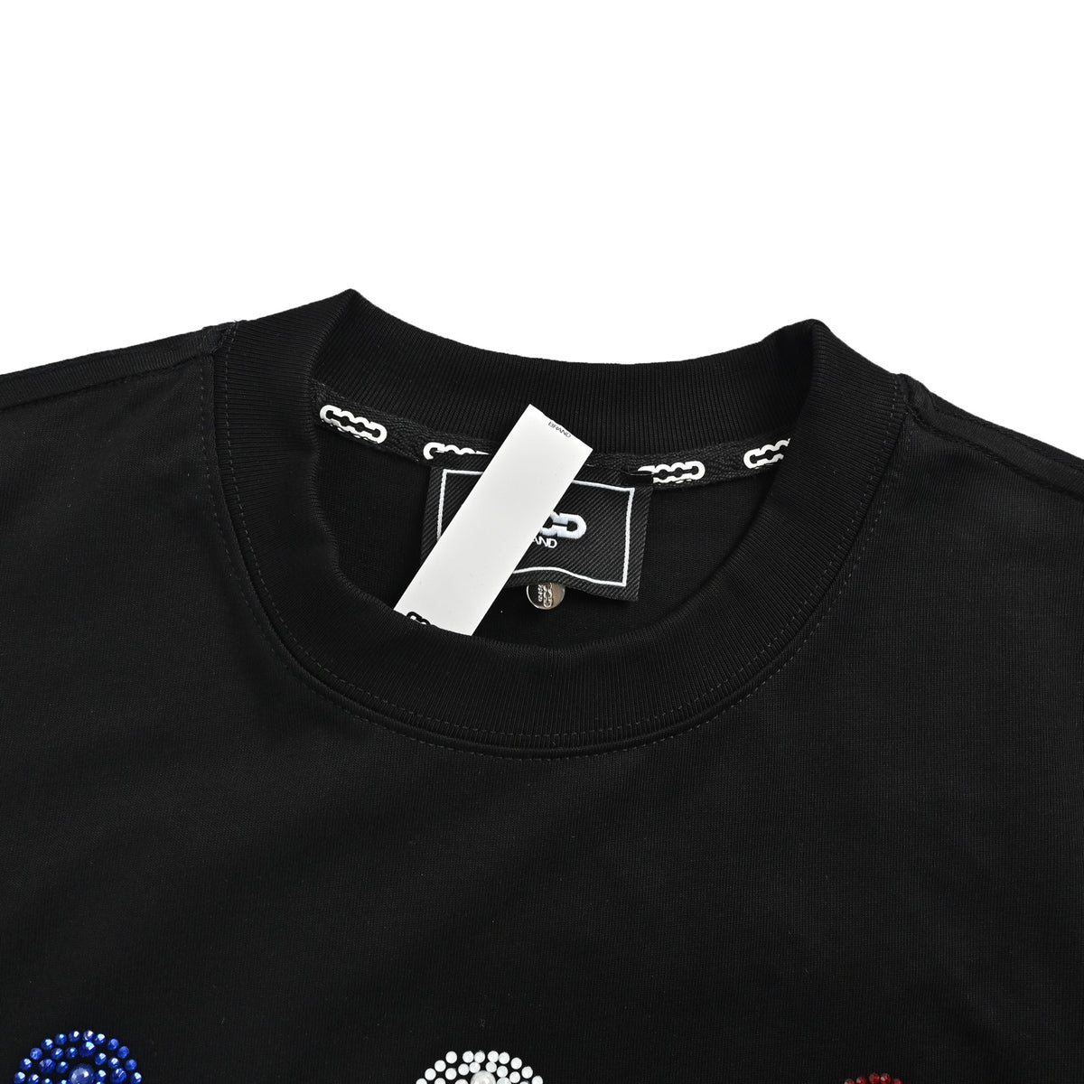 GOODBRAND 26ss contrasting color flower slogan hot rhinestone short sleeves