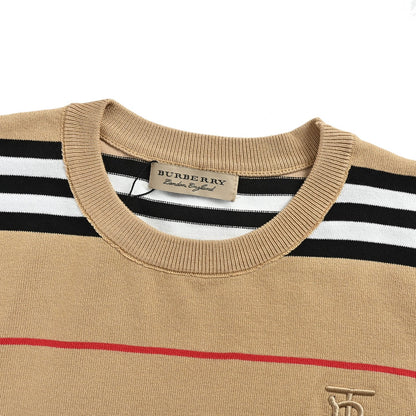 Burberry classic TB embroidered striped knitted short sleeves