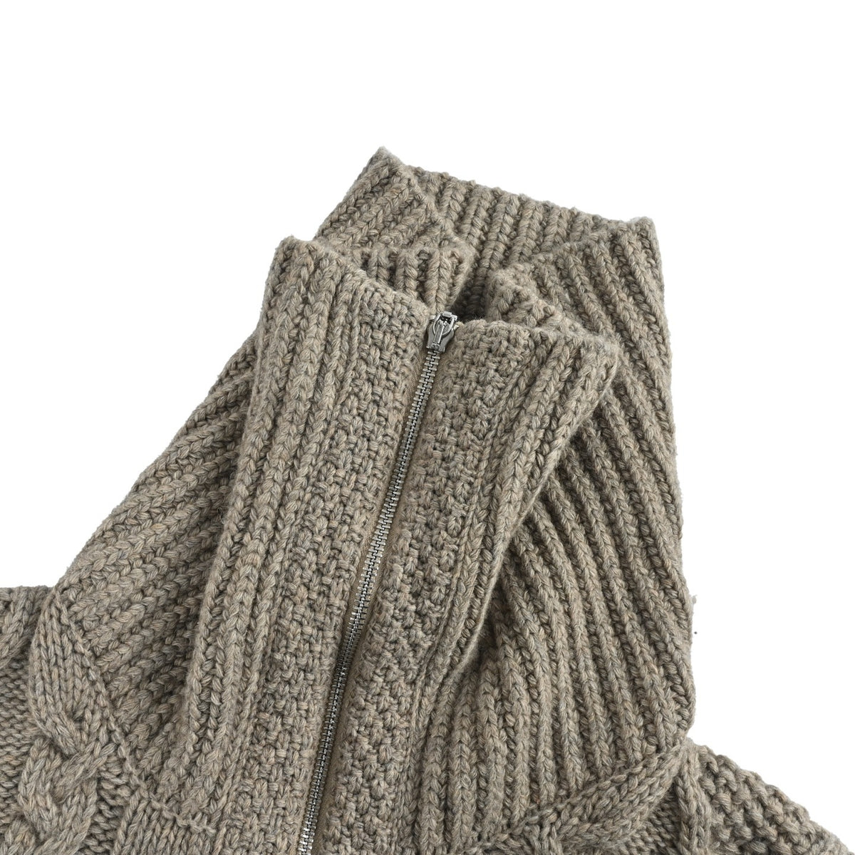 CHANEL cable knit zipper jacket