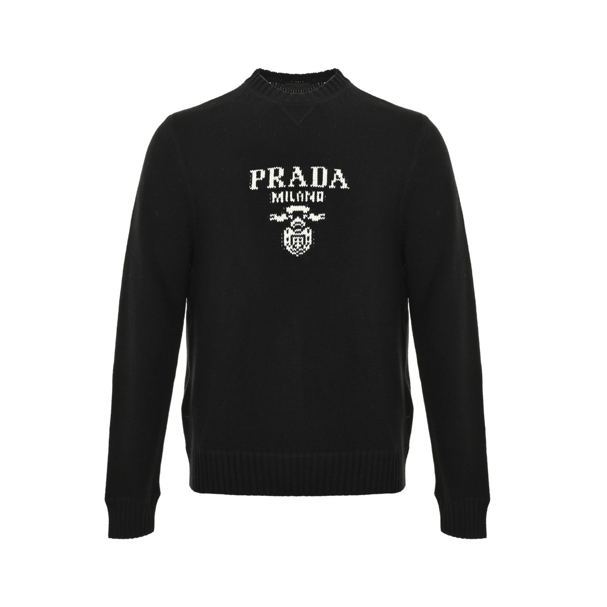 Prada 25Fw jacquard logo crew neck sweater