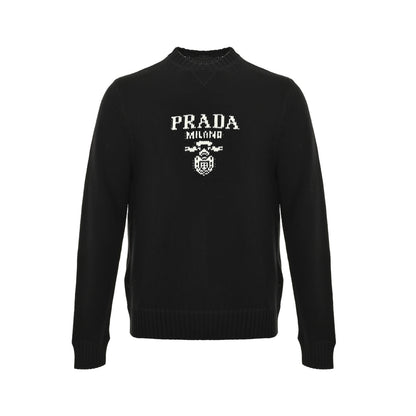 Prada 25Fw jacquard logo crew neck sweater