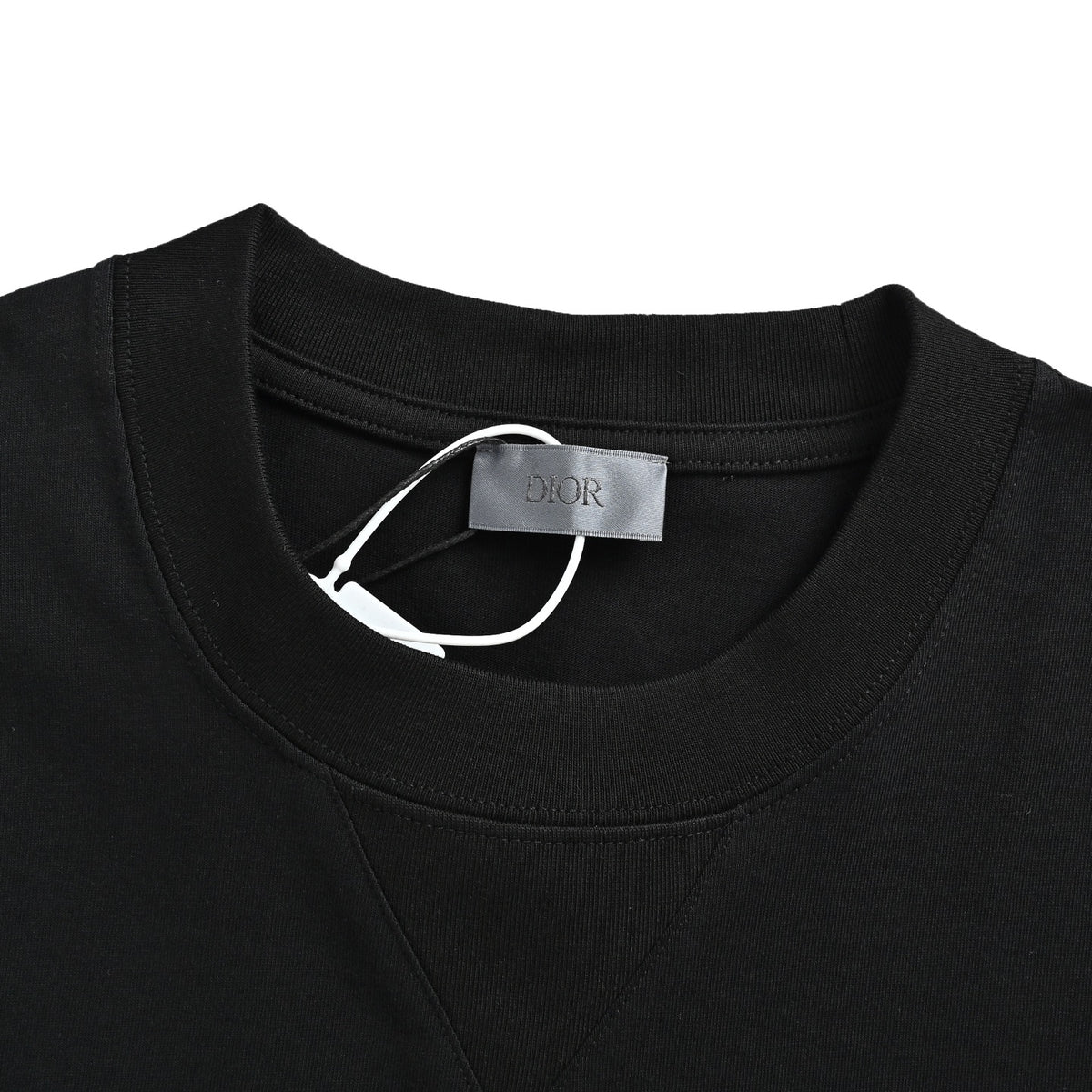 Dior color oil painting hand-painted signature embossed short sleeves