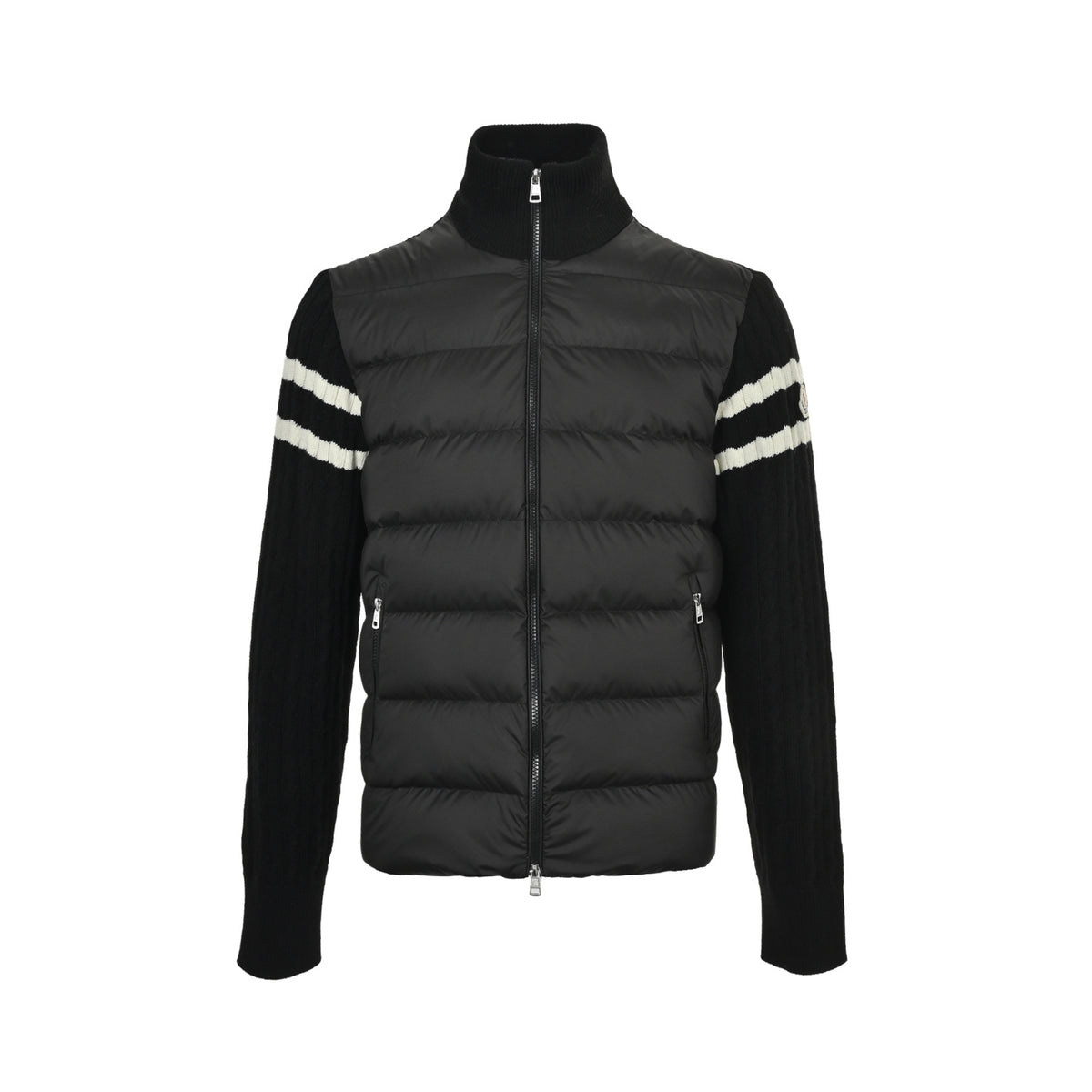 Moncler/Multiple sleeves spliced ​​woolen sleeves stand collar thin down jacket