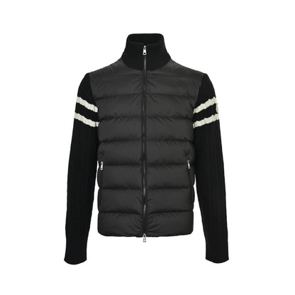 Moncler/Multiple sleeves spliced ​​woolen sleeves stand collar thin down jacket