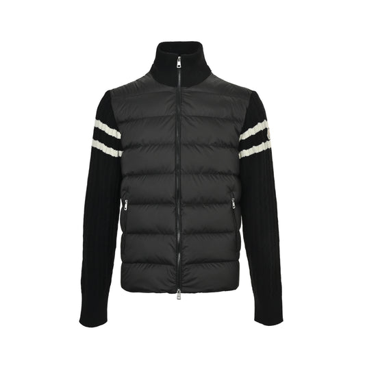 Moncler/Multiple sleeves spliced ​​woolen sleeves stand collar thin down jacket