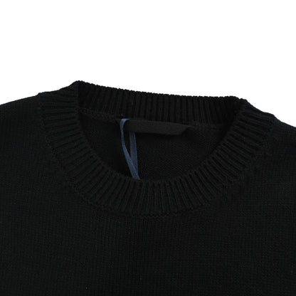 Moncler/Mask Embroidered Jacquard Logo Crew Neck Sweater