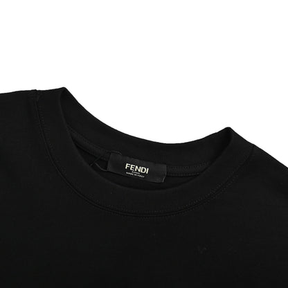 Fendi 25ss little monster eyes FF leather brand pocket short sleeves