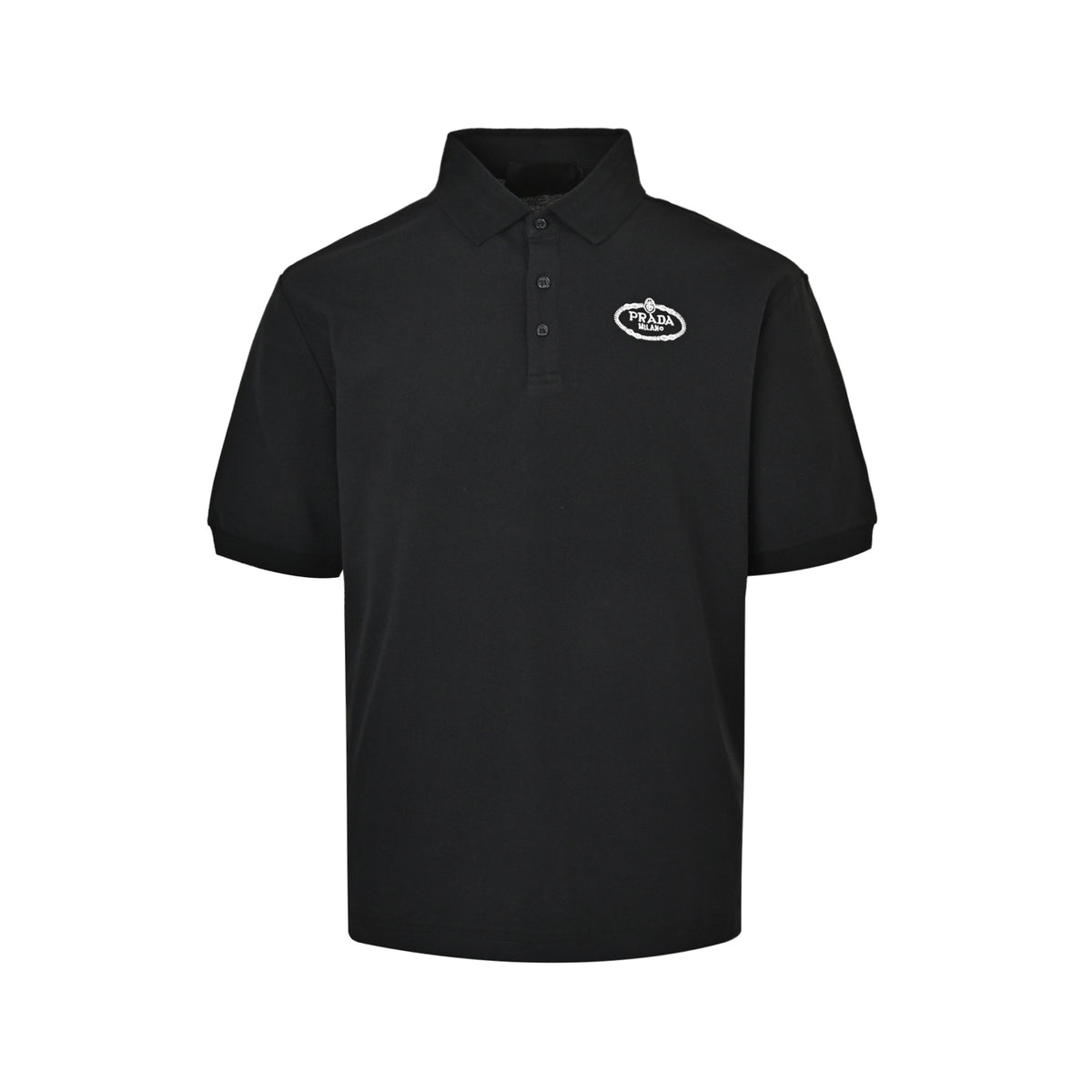 Prada 25ss oval embroidered Polo short sleeves