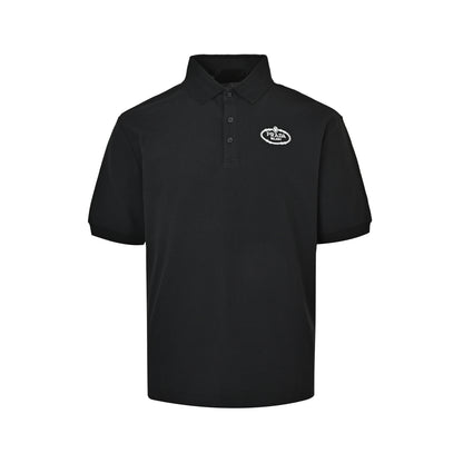 Prada 25ss oval embroidered Polo short sleeves
