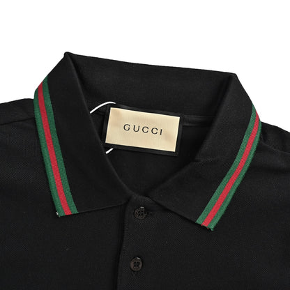 Gucci Double G letter silicone Polo short sleeves