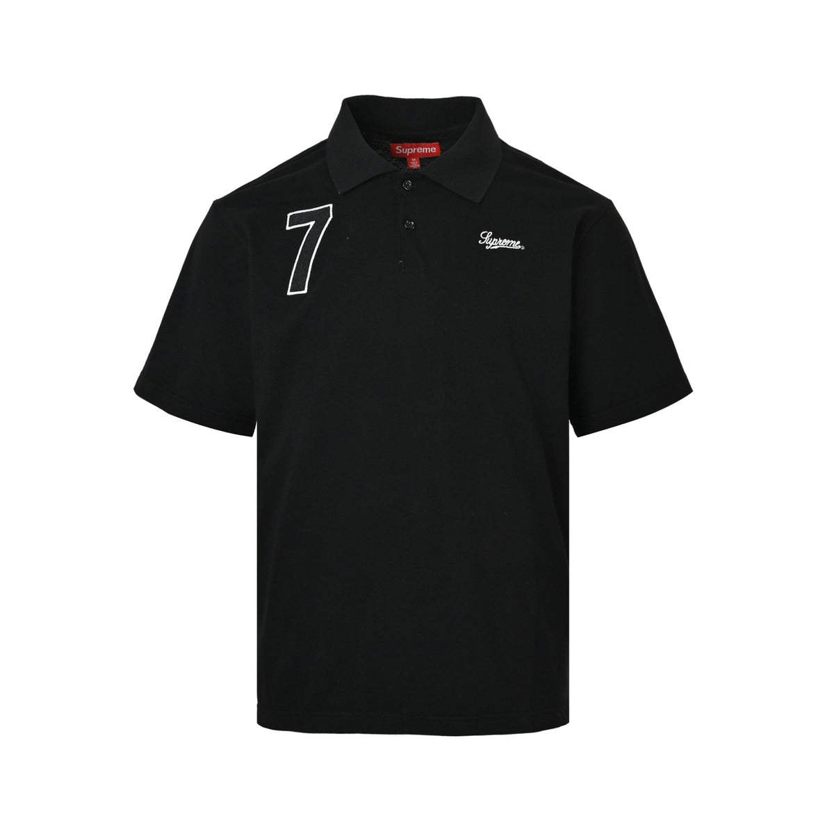 Supreme 25ss No. 7 Embroidered Cursive Pattern Polo Short Sleeve