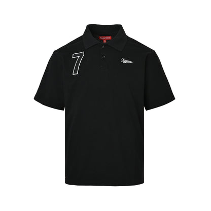 Supreme 25ss No. 7 Embroidered Cursive Pattern Polo Short Sleeve