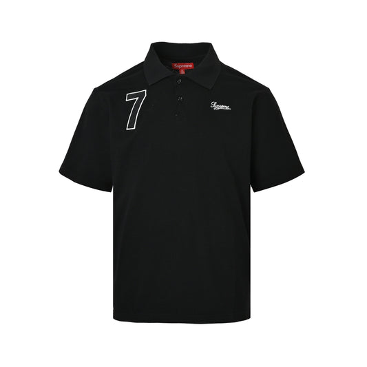 Supreme 25ss No. 7 Embroidered Cursive Pattern Polo Short Sleeve