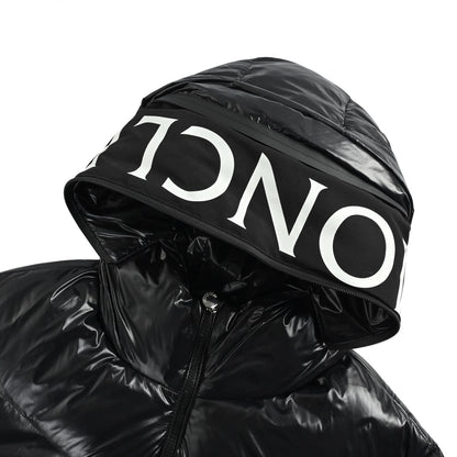 Moncler/Mask letter printed hooded long down jacket