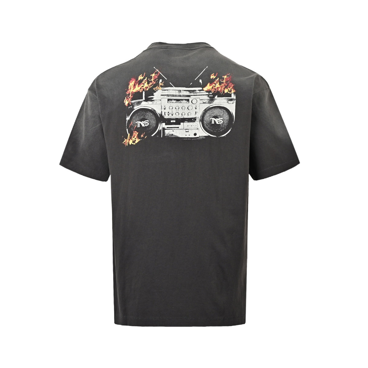 SAINT MICHAEL flame tape radio print short sleeves