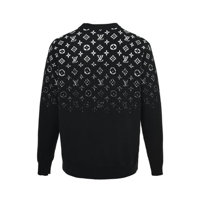 Louis Vuitton gradient old flower jacquard crew neck sweater