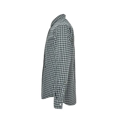 Celine Arc de Triomphe small label green plaid long-sleeved shirt