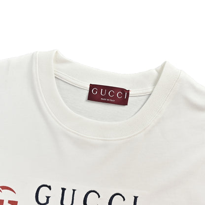 Gucci letter embroidered horsebit printed short sleeves