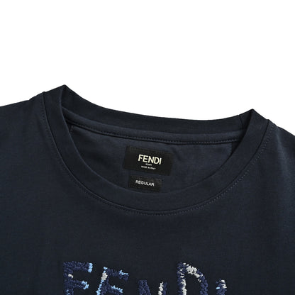 Fendi contrasting letter embroidered short sleeves