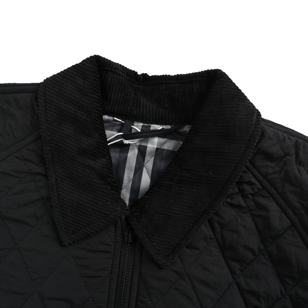 Burberry shield embroidered inner plaid thin cotton lapel jacket