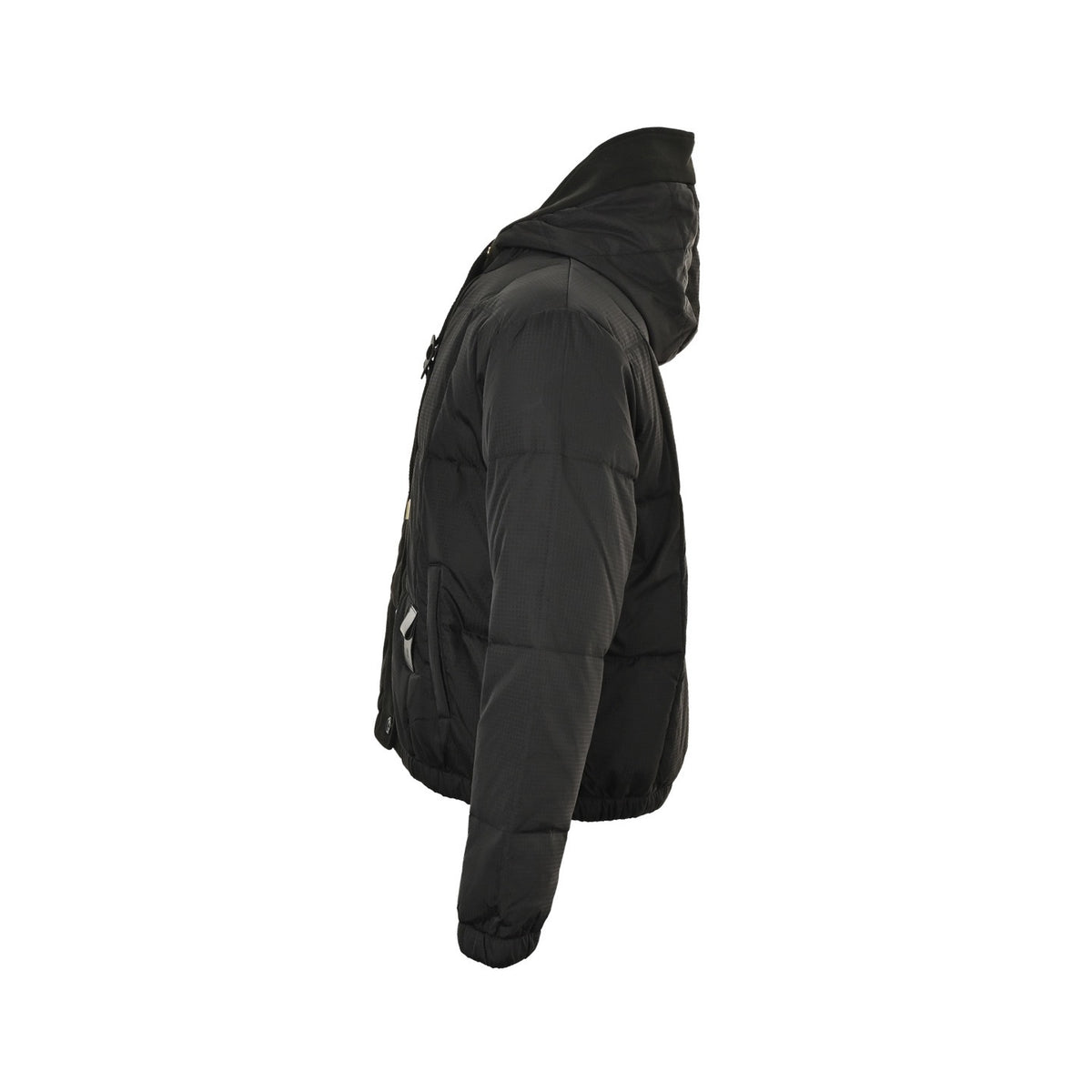 Louis Vuitton embossed leather label fine plaid hooded down jacket